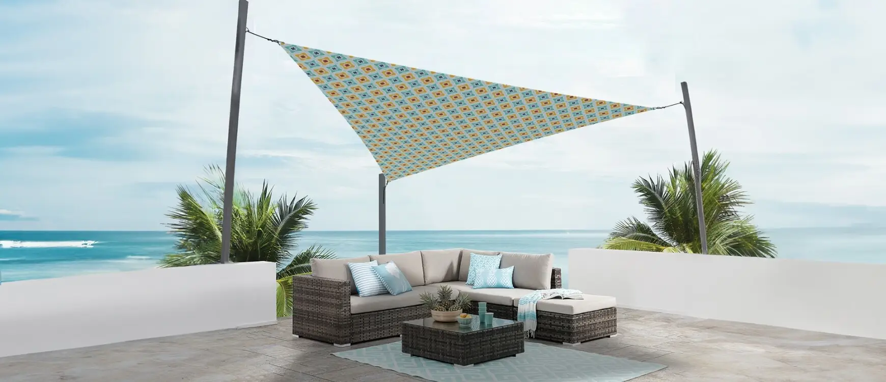 Enhancing outdoor comfort with waterproof and triangular shades