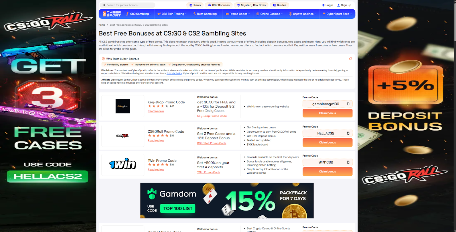Best 3 CS2 Gambling Sites with Free Bonus: Top Picks for 2025